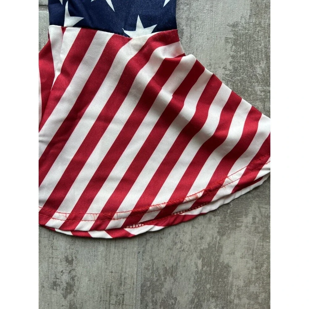 Los Angeles Boutique Toddler Girl American Flag Outfit Holiday Party Jumpsuit 3T - Picture 9 of 11